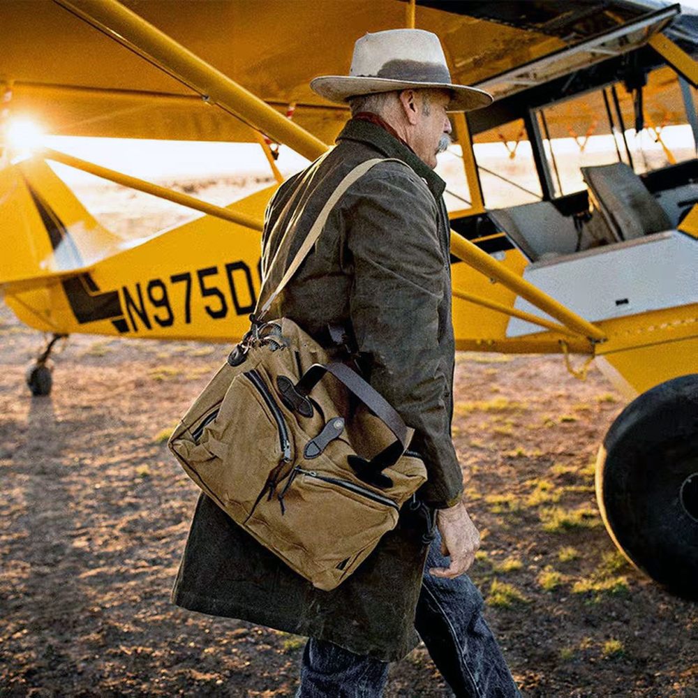 American retro oil wax canvas handbag 70140 heavy-pound waterproof single shoulder bag