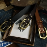 Кожаный латунный ремень ручной работы, в американском стиле, DIY, из натуральной кожи