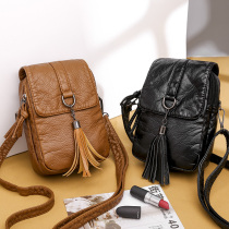 2022 Summer new retro soft leather womens bag 100 hitch Han version Slanted Satchel Fashion Casual Multilayer Single Shoulder Tide Pack Bag