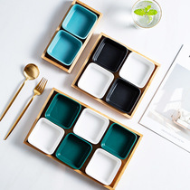 Creative dividing plate snack plate nut plate nut plate dried fruit plate sauce plate household ceramic plate fruit snack plate