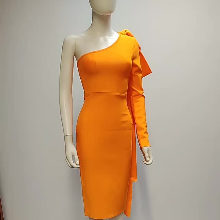 Vestido Largo De Estilo Y Americano Para Mujer,Vestido Largo De Color Naranja,Sexi,Con Un Halter Y - Buy Vendaje Vestidos 2021,Vestido De Hombro,Vestido Naranja Product on Alibaba.com