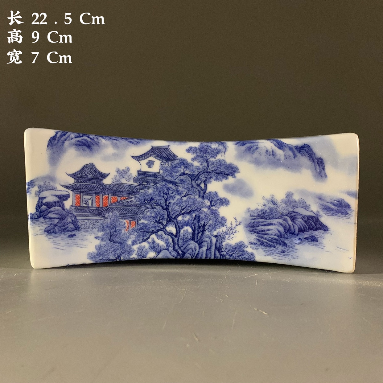 中国古美術・宋汝窯・天青釉双耳四方花觚・青磁・唐物・箱付