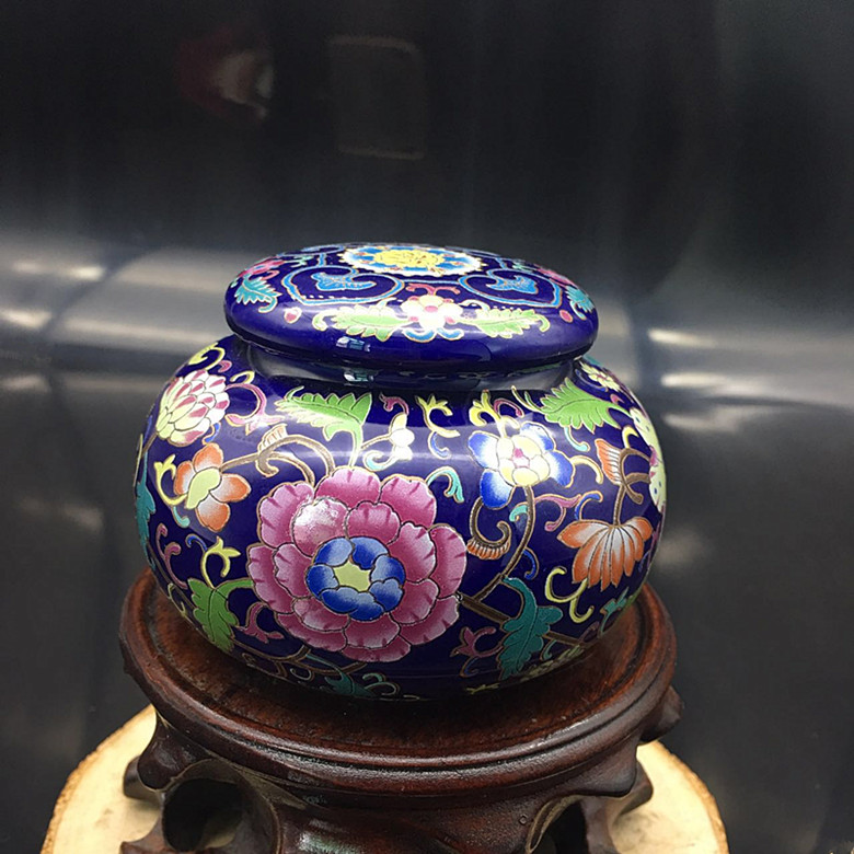 Late Qing enamel color tea leaf jar Jingdezhen Enamel Tea Leaf Jar Republic Enamel Color Porcelain Jar Mini Porcelain Jar-Taobao