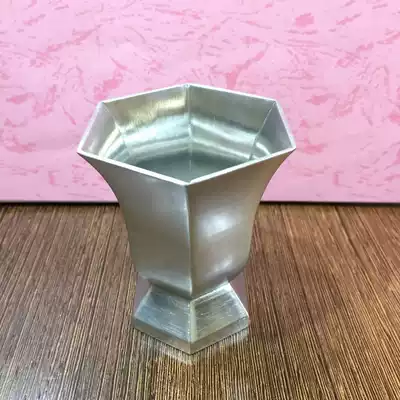 Wushe all-tin hexagonal supply cup Handmade personal custom Taoist water purification cup Water Mengfu water cup method