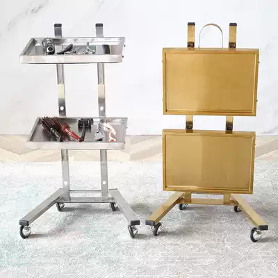 Fashion shop hairdressing trolley stainless steel folding movable hair shop perm dyeing mechanism tool cart