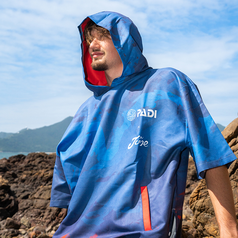 Nujune X Padi Co-Branded Quick-Drying Towel Clothing for Surfing and Diving, Warm Poncho, Seaside Beach Towel