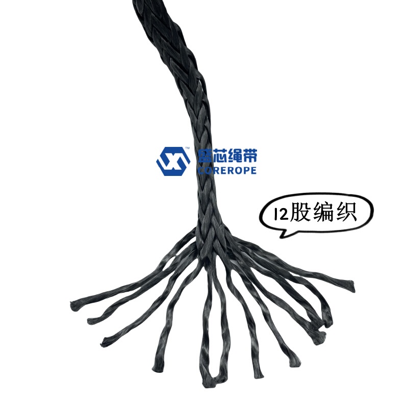 Ultra-High Molecular Weight Polyethylene Winch Rope, Wear-Resistant, High-Strength, Rubber-Coated Rope, 12-Strand Uhmwpe Fiber Braided Towing Rope
