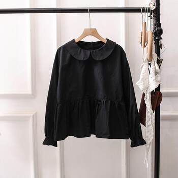 Japanese retro doll collar white shirt women's top