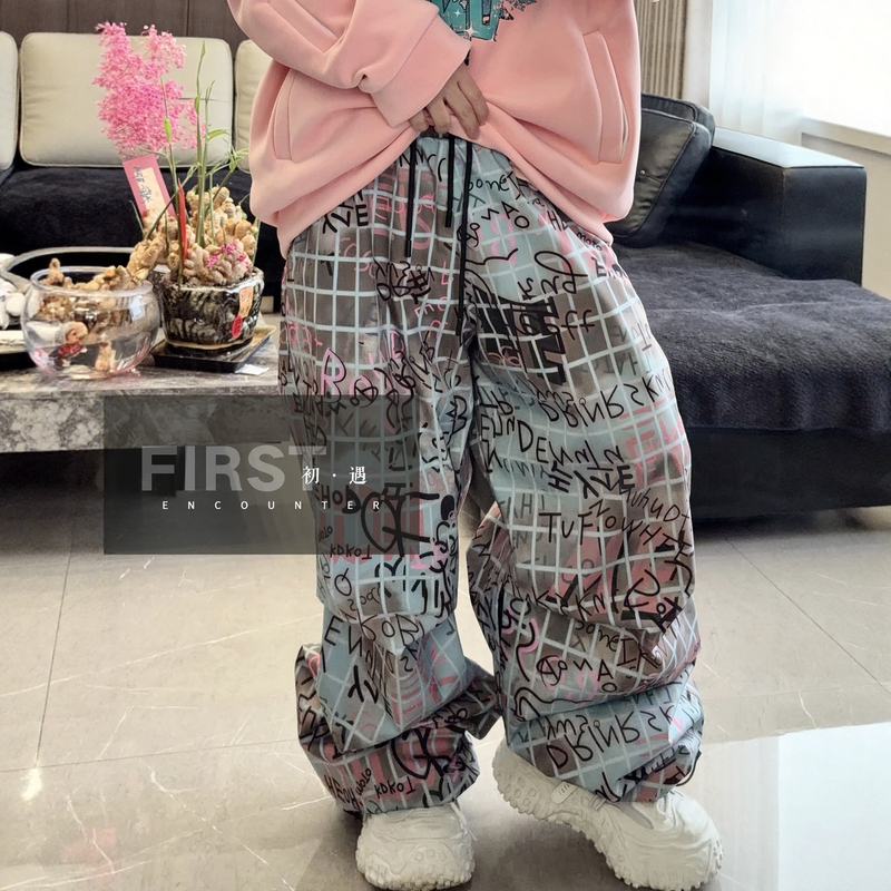 Frosted Mint 26-27 New Style Laminated Printed Ski Pants Professional Waterproof Thickened Loose Snowboard Pants Frosted Mint 26-27 New Style Laminated Printed Ski Pants Professional Waterproof Thickened Loose Snowboard Pants
