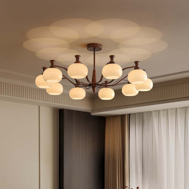 Persimmon Pendant Lamp, French Mid-Century Living Room Hall Lamp, Main Lamp, 2026 New Model, French Retro South Asian Style Bedroom Lighting Fixtures