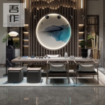 Designer High End Tea Table And Chairs Hotel Clubhouse Villa Tea Room Reception Guests Qutian Tea Desk Engineering Furniture Custom