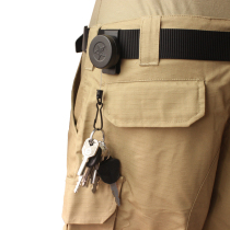 Military fans outdoor reinforced anti-lost anti-looting elastic steel wire rope gun rope flashlight key telescopic lanyard EDC