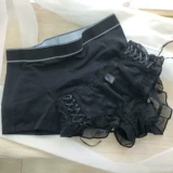 Черное хлопковое сексуальное нижнее белье для влюбленных, дышащие тонкие кружевные трусы подходит для мужчин и женщин для друга, средняя посадка