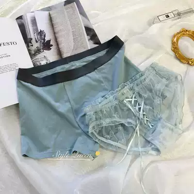 Couple underwear set plus fat increase pure cotton men's large size boxer briefs sexy medium and low waist thin female briefs