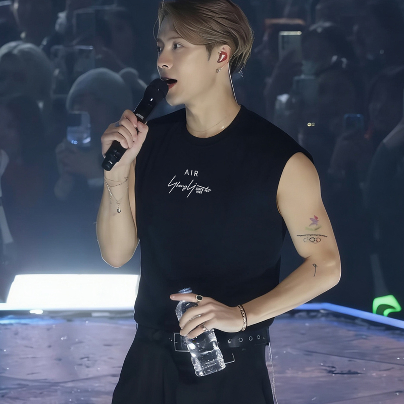 Jackson Wang Air Yzy Season 6 Collaboration Sleeveless T-Shirt Summer Sports Fitness Tank Top Vest for Men