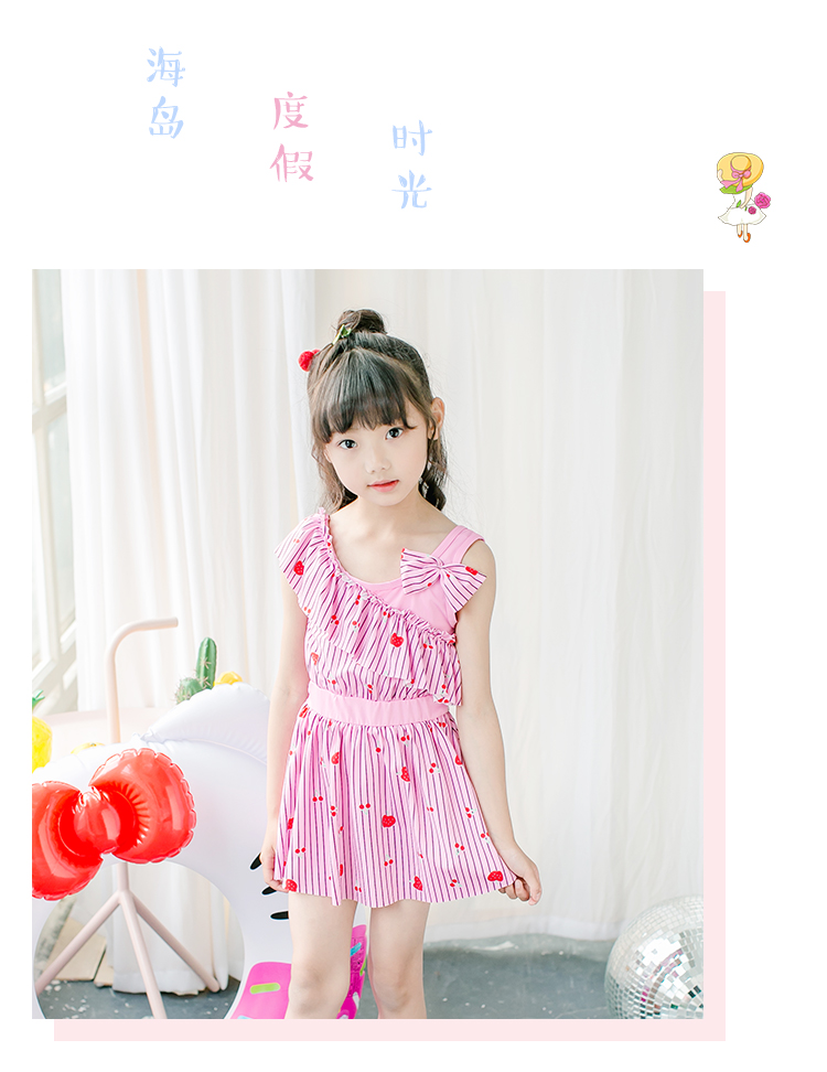 Mới nữ trung con dính liền cung ren off- vai bơi váy Hàn Quốc phiên bản bao gồm bụng mỏng sinh viên dễ thương bơi mặc bộ bơi cho bé