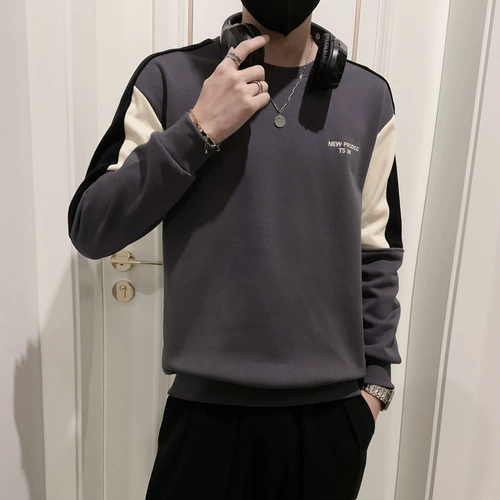 Мужская осенняя толстовка, лонгслив, футболка, куртка, круглый воротник