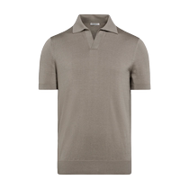 (spring new product) SUITSUPLY-GREEN COTTON SILK BLEND UNBUCKLED MEN SHORT SLEEVE POLO SHIRT