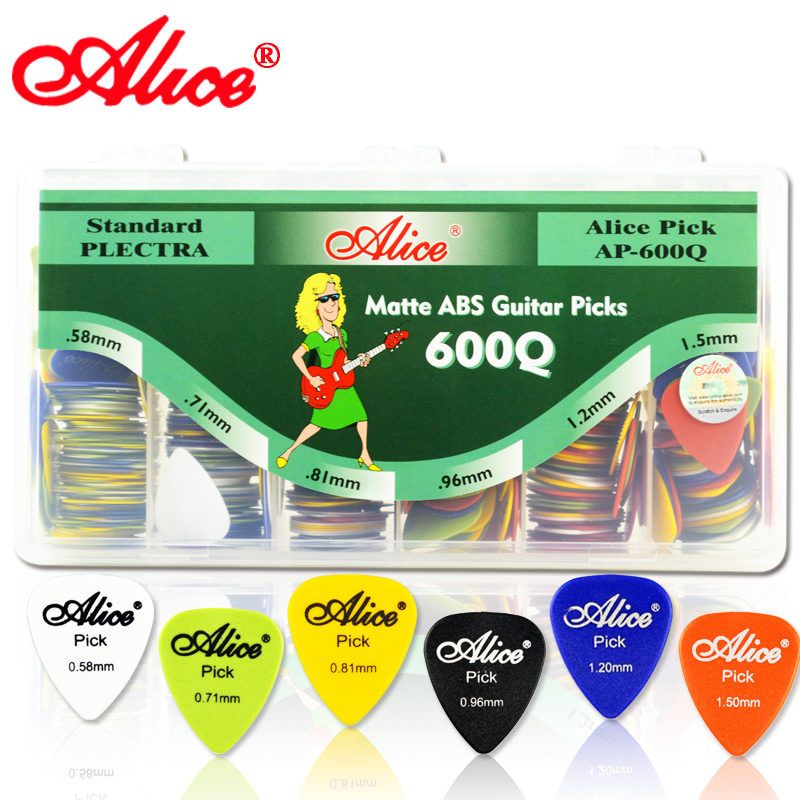 Alice ALICE AP-600Q Frosted ABS Pick Guitar Pick Box 600 Pieces