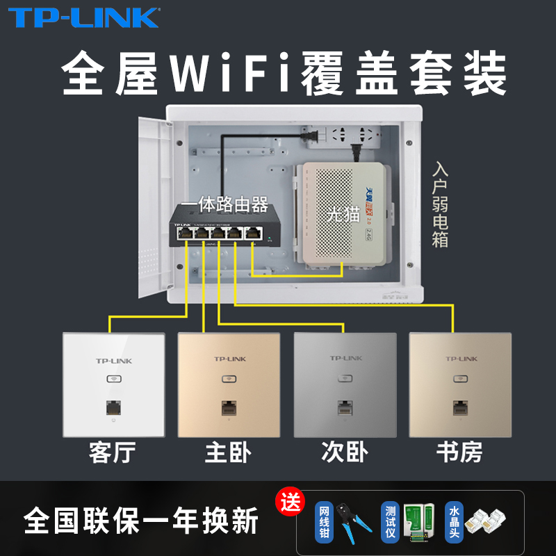 TP-LINK Gigabit 86 AP Gigabit Wireless Panel Wifi Embedded Wall Type 1200M Router AP Panel AP Socket Kit 1205GI Whole House Wifi Coverage Dual Band 5G Wireless AP