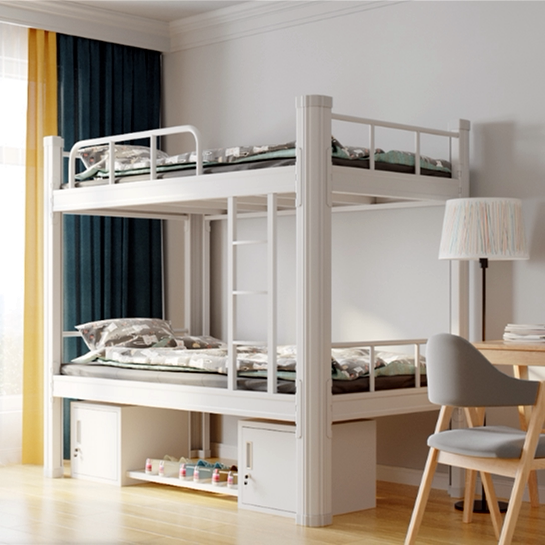 Upper and lower bunk high and low beds student dormitory iron frame bed staff dormitory iron bed home simple apartment double-layer iron bed