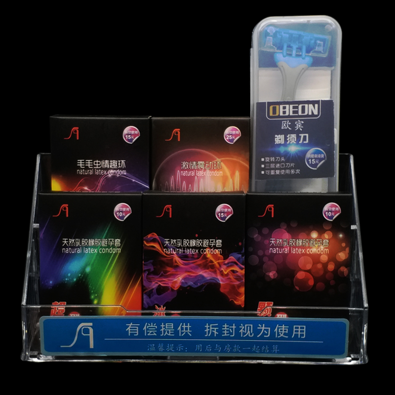 Guest House Hotel Exclusive Paid Use Condom Show Rack Kits Condom Erotics Supplies Exhibition Shelf Composition