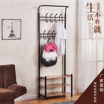 Multifunctional coat rack Living room door floor-to-ceiling integrated hanger Economical combination shoe rack Bedroom Wrought iron rack