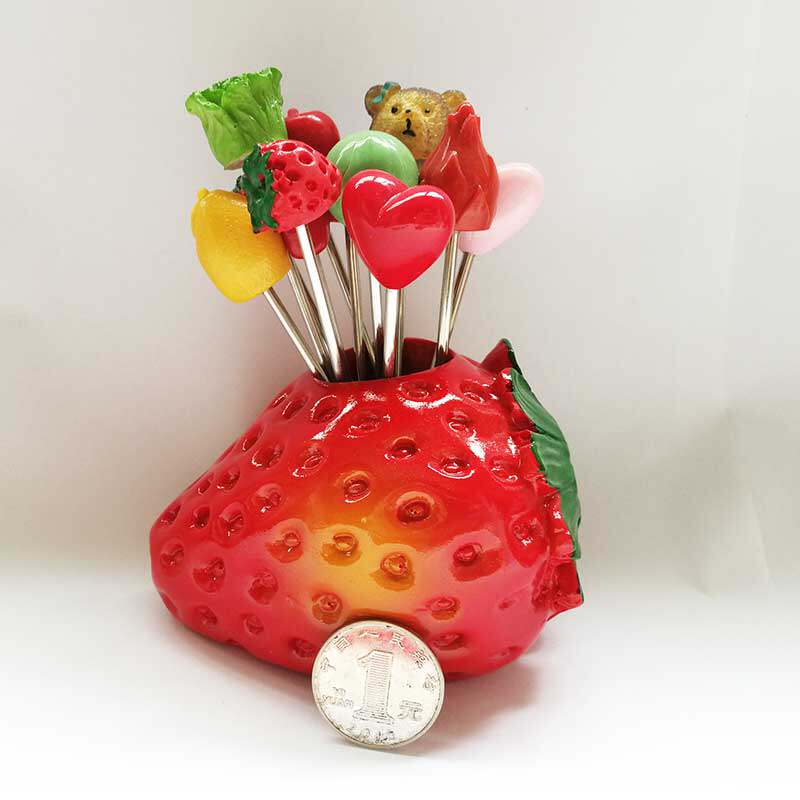 Creative Home Department Store Stainless Steel Fruit Forks Fruit Tags Cute Western Forks Cake Dessert Forks Gift Set