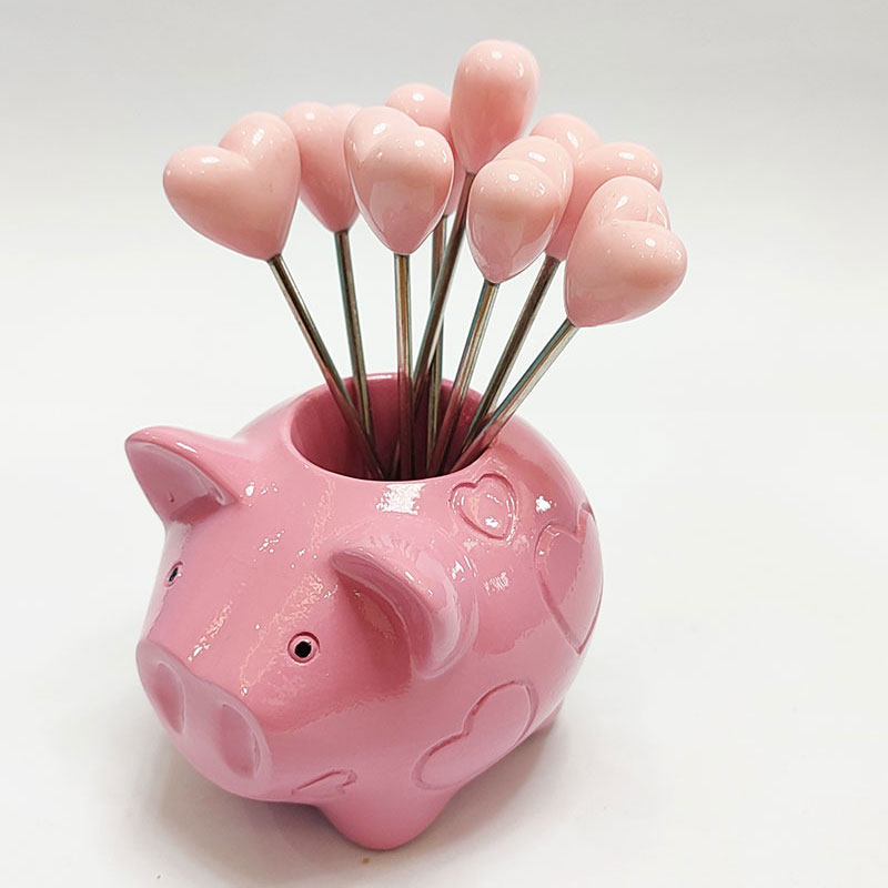 Stainless steel fruit fork cute creative dining room snack cake sweet fork wedding gift kit