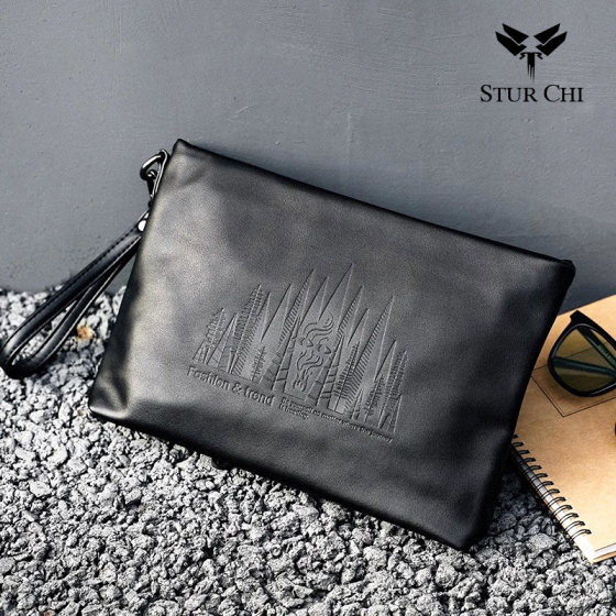 仕图驰手包男信封包高档男士疯马皮手拿包10寸大容量商务男包包