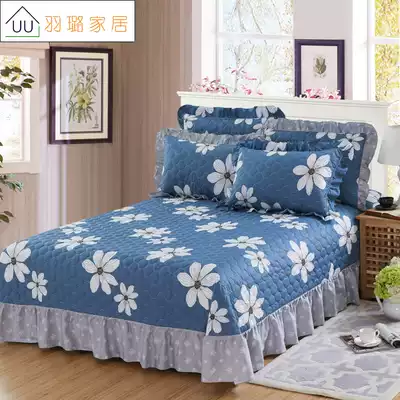 Korean version of pure cotton lace plus cotton sheets thickened cotton-derived seam cover winter cotton quilt single three-piece set four-piece set