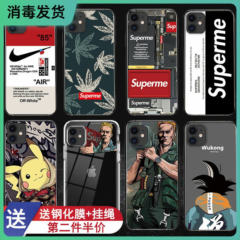 Apple iphone11 mobile phone protection shell silicone softshell 11promax new cartoon full package anti-fall ultra thin frosted net red boy personality Apple 11 mobile phone protective sleeve pro