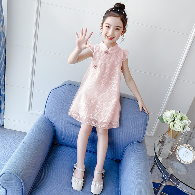 girl's summer dress foreign dress 2022 new foreign style clothes girl tennis gown dress child dress child princess dress