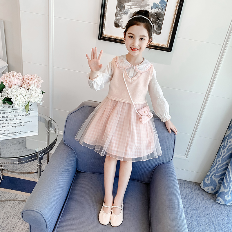 Girls Spring Princess Dress 2023 new Korean Edition of the big chick chick dress dress