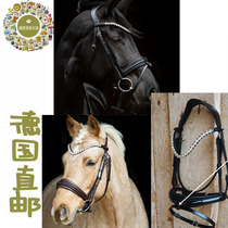 German direct mail horseback riding high-end vegetable tanned genuine leather three-dimensional cutting convertible nose strap oversized gemstone with reins