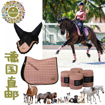 German direct mail equestrian high-end pink lemonade permanent durable octagonal stitching earmuffs saddle pad leggings shirt