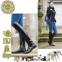 German direct mail riding high-end genuine leather patent leather dressage riding boots memory pad spur rack button lock slim