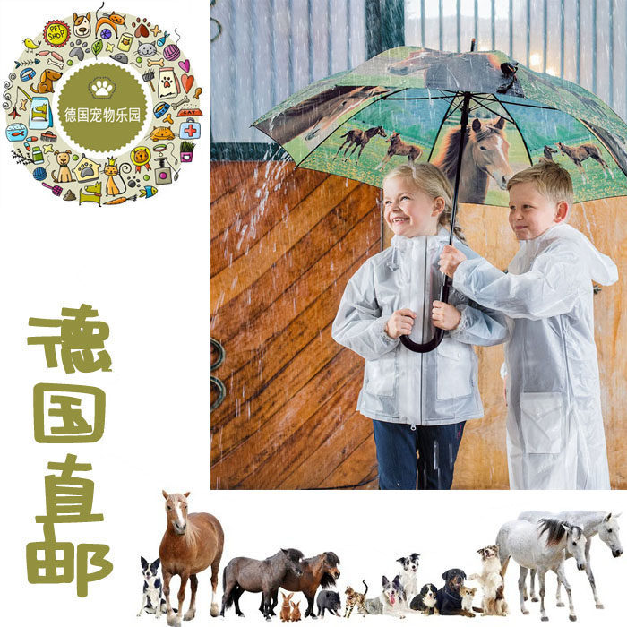 German Direct Mail Low Price Punching Children Length Style Riding Rain Cape Rain Cape Waterproof Wearing Cap Anti-Dirt Easy Fold
