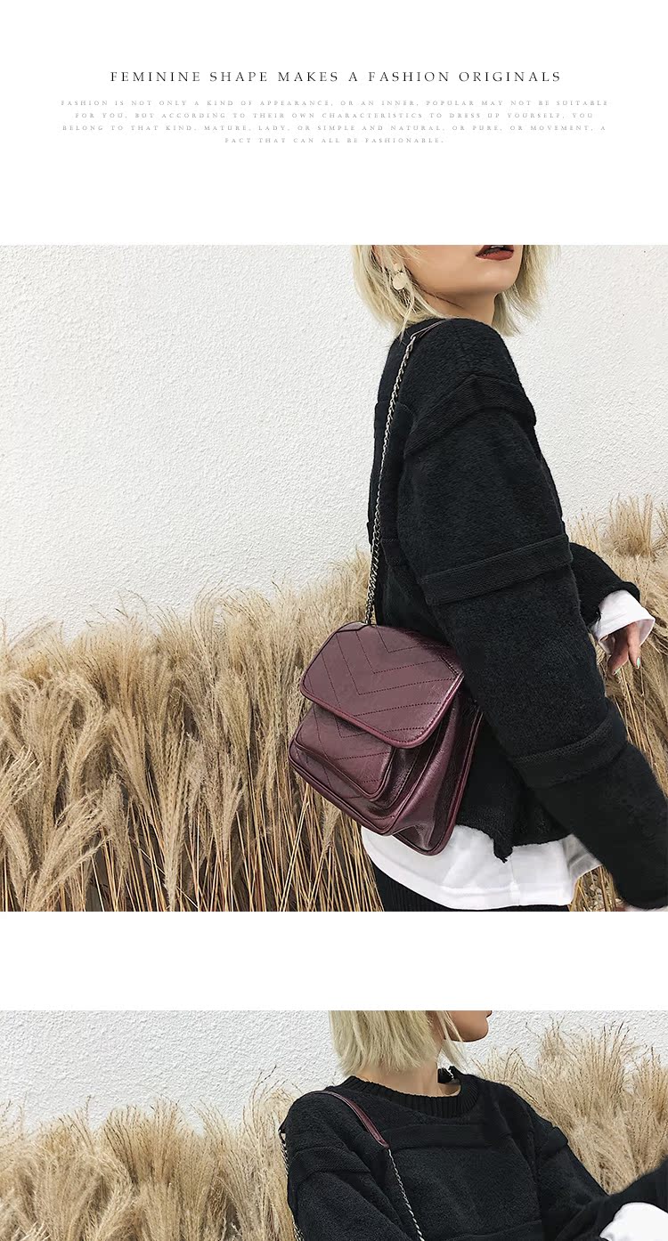 BEARSHOP Túi xách châu Âu và Hoa Kỳ 2019 mới có đường chéo bằng da màu đỏ với cùng một chiếc túi đeo vai nữ messenger - Túi xách nữ túi xách nữ hàng hiệu cao cấp