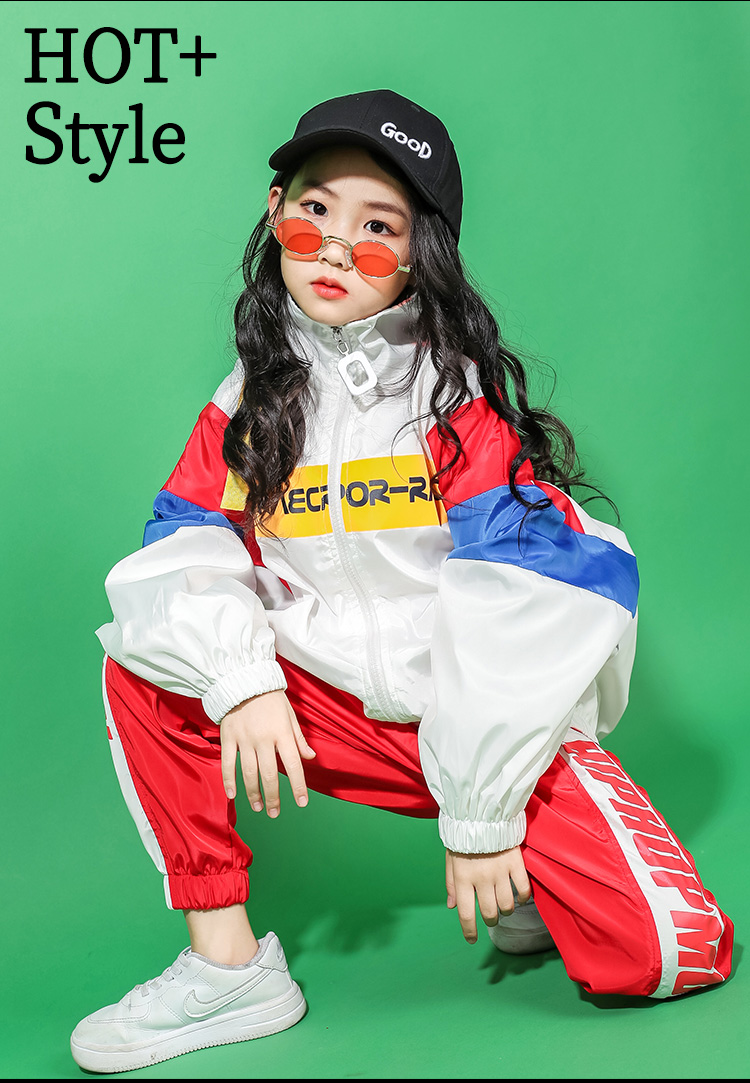 Bộ đồ khiêu vũ đường phố cho bé trai hip hop lỏng lẻo phiên bản Hàn Quốc cộng với trang phục nhung hiphop quần áo hip-hop bé gái mùa thu đông trang phục dân dộc các nước trẻ em