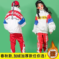 Bộ đồ khiêu vũ đường phố cho bé trai hip hop lỏng lẻo phiên bản Hàn Quốc cộng với trang phục nhung hiphop quần áo hip-hop bé gái mùa thu đông áo dài tết cho bé trai