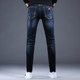 Men's high-end trendy brand velvet jeans for men, spring and autumn elastic versatile trendy casual pants for men with slim feet