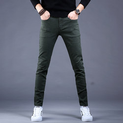 ກອງທັບຜູ້ຊາຍ Green Casual Jeans Men's 2022 New Autumn Trend Tide Brand Slim Small Foot Stretch Pants