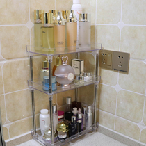 Oversized bathroom cosmetics storage box shelf transparent acrylic desktop bathroom sink multi-layer