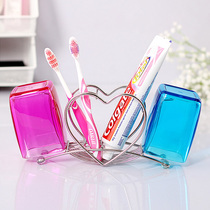 ORZ heart-shaped stainless steel toothbrush holder Tooth tube Toothpaste toothbrush holder Toothbrush holder Tooth holder