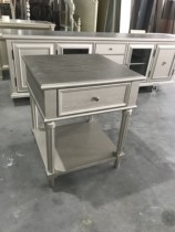 American country retro old solid wood corner few living room phone table small square table Square small coffee table iceberg silver side few