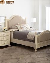 Spot American country solid wood bed princess bed white fabric leather bed bedroom 1 8 m double bed head soft bag