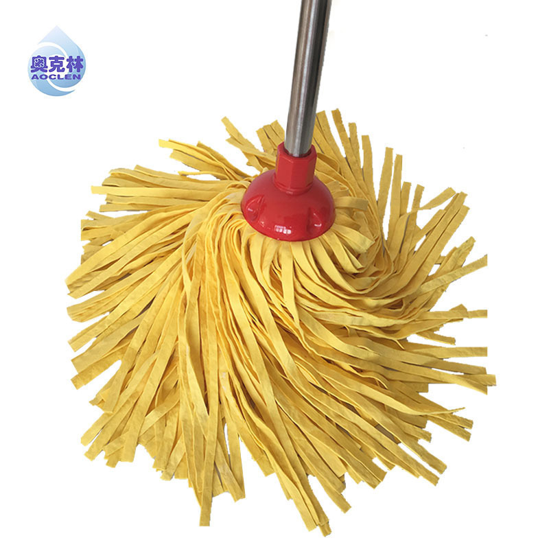 Oklene Deerskin Replacement Mop Round Head Mop Absorbent Traditional Household Chicken Skin Wringable Mop Non-Shedding 