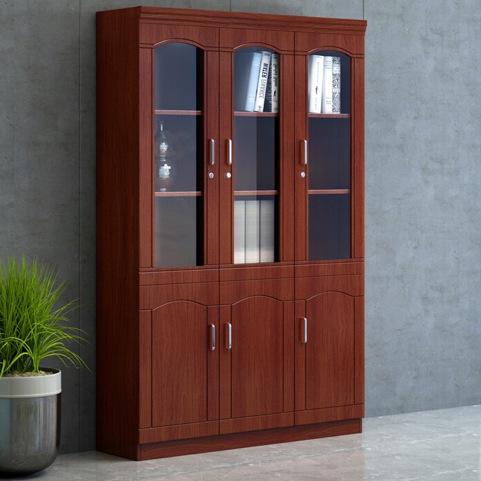Office file cabinet information cabinet simple office cabinet floor-to-ceiling transparent storage locker four-door six-door bookcase
