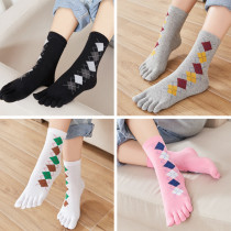 Blue zi xin wu zhi wa cotton ladies autumn and winter-in-tube literature College wind socks-toe wild ling xing ge tide socks